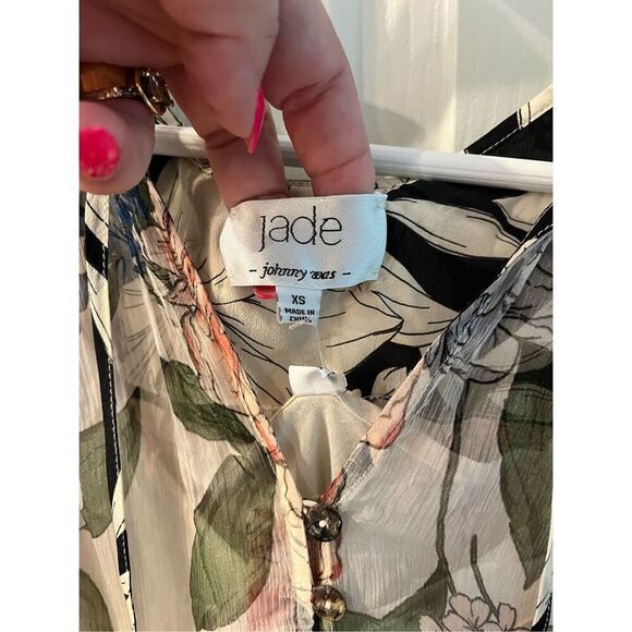 Jade Johnny Was Marion Silk Floral Tiered Maxi Dress sz XS NWOT ( it popped off) - Picture 11 of 13
